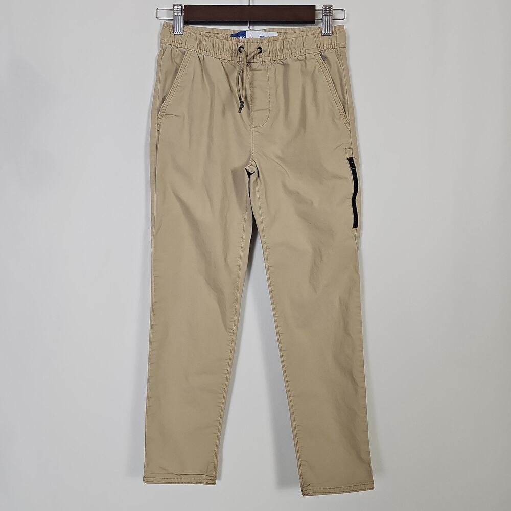 Old Navy Boys L Tech Pants Lot of 2 Built In Flex Blue Drawstring Tapered Cargo